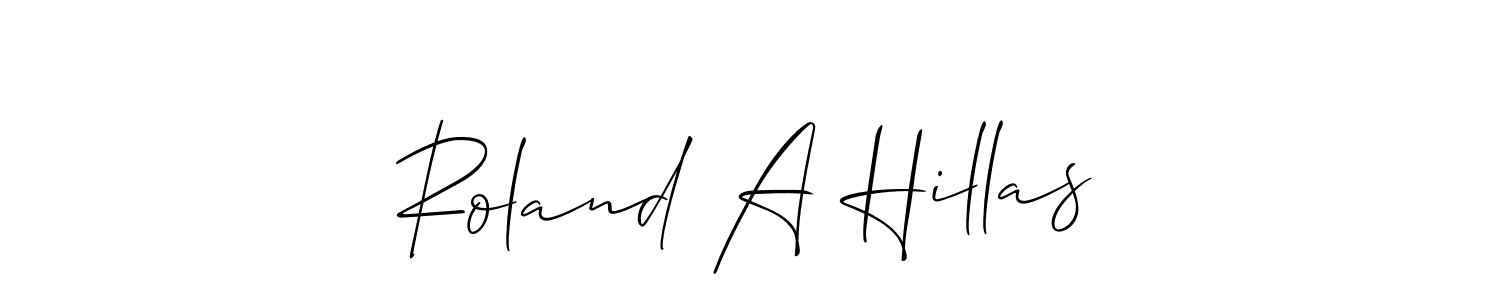 Similarly Allison_Script is the best handwritten signature design. Signature creator online .You can use it as an online autograph creator for name Roland A Hillas. Roland A Hillas signature style 2 images and pictures png