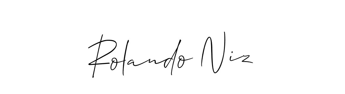 You should practise on your own different ways (Allison_Script) to write your name (Rolando Niz) in signature. don't let someone else do it for you. Rolando Niz signature style 2 images and pictures png