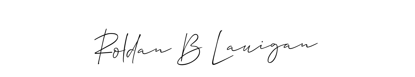How to Draw Roldan B Lauigan signature style? Allison_Script is a latest design signature styles for name Roldan B Lauigan. Roldan B Lauigan signature style 2 images and pictures png