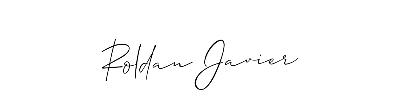 Make a short Roldan Javier signature style. Manage your documents anywhere anytime using Allison_Script. Create and add eSignatures, submit forms, share and send files easily. Roldan Javier signature style 2 images and pictures png