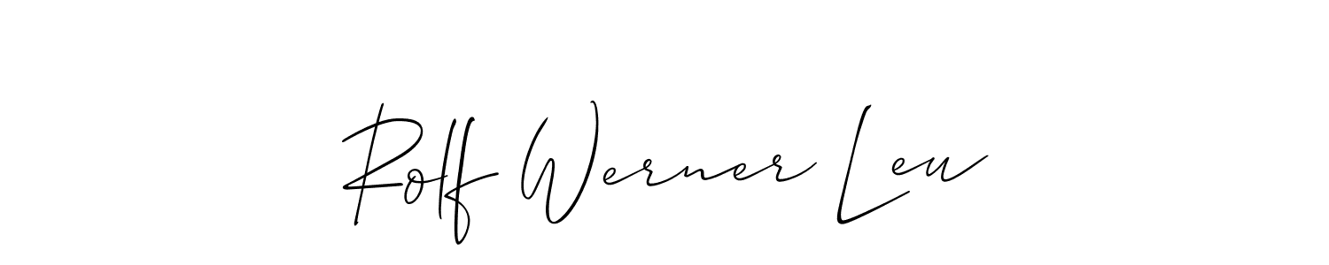How to make Rolf Werner Leu name signature. Use Allison_Script style for creating short signs online. This is the latest handwritten sign. Rolf Werner Leu signature style 2 images and pictures png