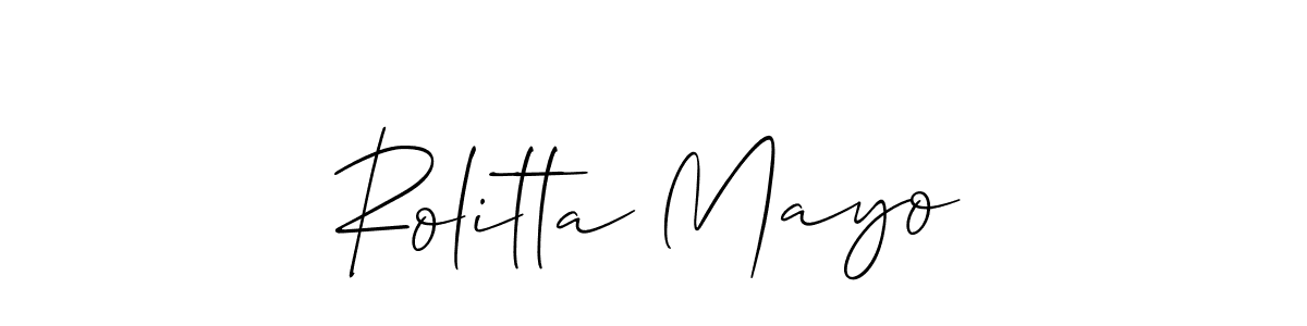 Make a beautiful signature design for name Rolitta Mayo. With this signature (Allison_Script) style, you can create a handwritten signature for free. Rolitta Mayo signature style 2 images and pictures png