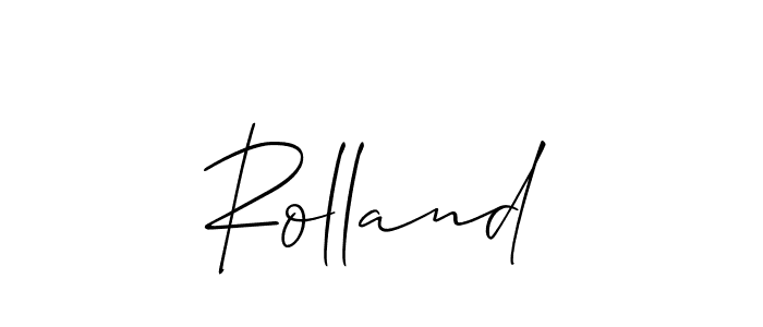 Use a signature maker to create a handwritten signature online. With this signature software, you can design (Allison_Script) your own signature for name Rolland. Rolland signature style 2 images and pictures png