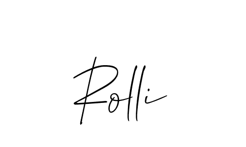 Use a signature maker to create a handwritten signature online. With this signature software, you can design (Allison_Script) your own signature for name Rolli. Rolli signature style 2 images and pictures png