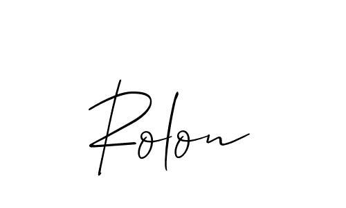 Make a beautiful signature design for name Rolon. With this signature (Allison_Script) style, you can create a handwritten signature for free. Rolon signature style 2 images and pictures png