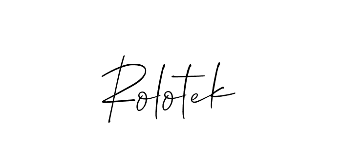 Create a beautiful signature design for name Rolotek. With this signature (Allison_Script) fonts, you can make a handwritten signature for free. Rolotek signature style 2 images and pictures png