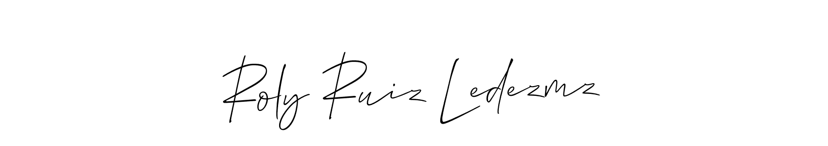 Allison_Script is a professional signature style that is perfect for those who want to add a touch of class to their signature. It is also a great choice for those who want to make their signature more unique. Get Roly Ruiz Ledezmz name to fancy signature for free. Roly Ruiz Ledezmz signature style 2 images and pictures png