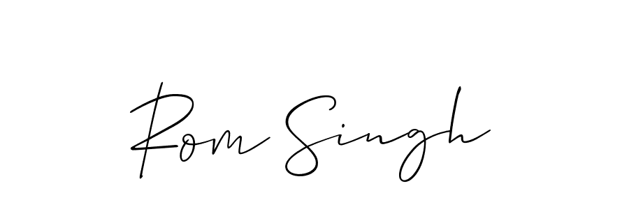 It looks lik you need a new signature style for name Rom Singh. Design unique handwritten (Allison_Script) signature with our free signature maker in just a few clicks. Rom Singh signature style 2 images and pictures png
