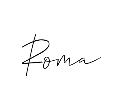 Use a signature maker to create a handwritten signature online. With this signature software, you can design (Allison_Script) your own signature for name Roma. Roma signature style 2 images and pictures png