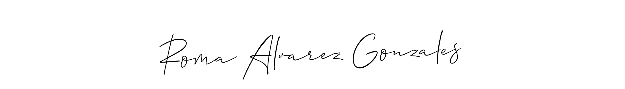 if you are searching for the best signature style for your name Roma Alvarez Gonzales. so please give up your signature search. here we have designed multiple signature styles  using Allison_Script. Roma Alvarez Gonzales signature style 2 images and pictures png