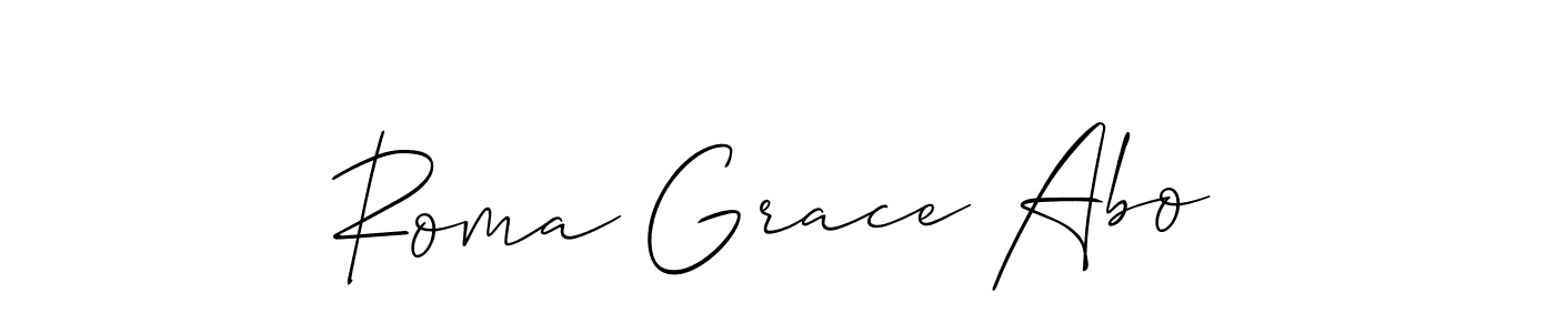 It looks lik you need a new signature style for name Roma Grace Abo. Design unique handwritten (Allison_Script) signature with our free signature maker in just a few clicks. Roma Grace Abo signature style 2 images and pictures png