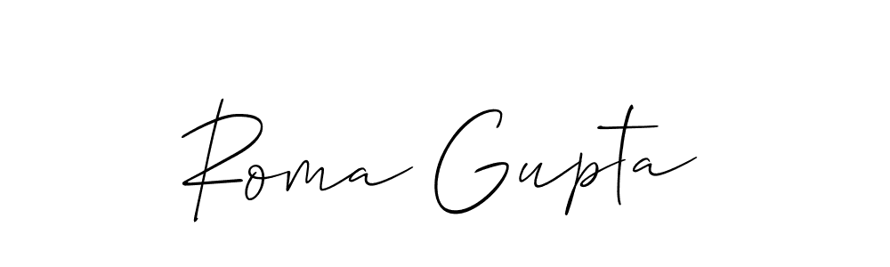 How to make Roma Gupta name signature. Use Allison_Script style for creating short signs online. This is the latest handwritten sign. Roma Gupta signature style 2 images and pictures png