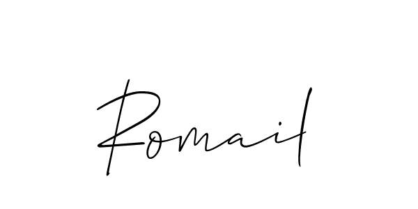 It looks lik you need a new signature style for name Romail. Design unique handwritten (Allison_Script) signature with our free signature maker in just a few clicks. Romail signature style 2 images and pictures png