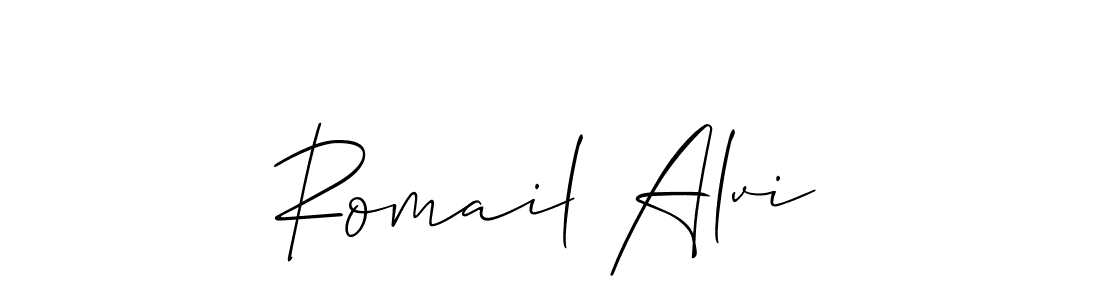 Make a beautiful signature design for name Romail Alvi. Use this online signature maker to create a handwritten signature for free. Romail Alvi signature style 2 images and pictures png