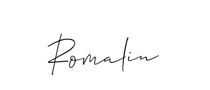 Design your own signature with our free online signature maker. With this signature software, you can create a handwritten (Allison_Script) signature for name Romalin. Romalin signature style 2 images and pictures png