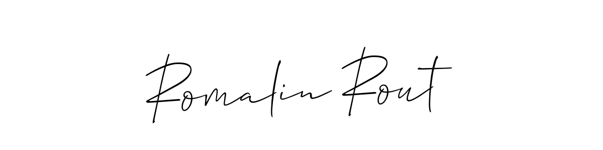 It looks lik you need a new signature style for name Romalin Rout. Design unique handwritten (Allison_Script) signature with our free signature maker in just a few clicks. Romalin Rout signature style 2 images and pictures png