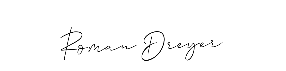 How to make Roman Dreyer name signature. Use Allison_Script style for creating short signs online. This is the latest handwritten sign. Roman Dreyer signature style 2 images and pictures png