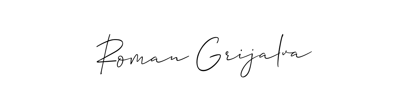 Similarly Allison_Script is the best handwritten signature design. Signature creator online .You can use it as an online autograph creator for name Roman Grijalva. Roman Grijalva signature style 2 images and pictures png