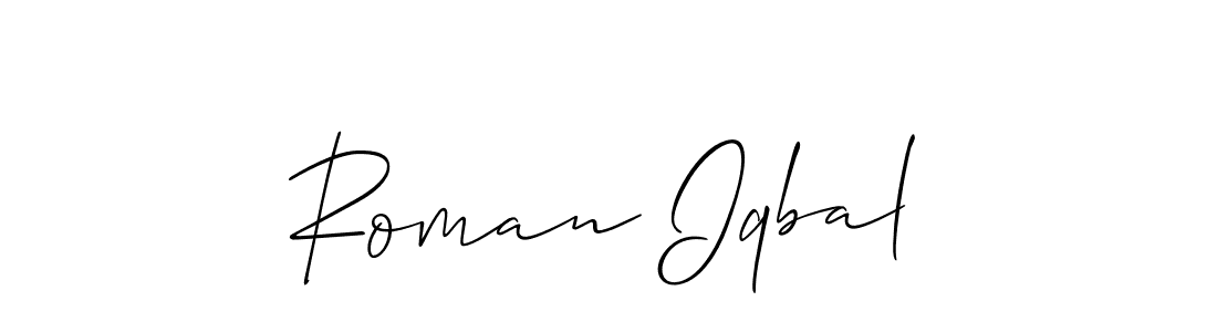 Create a beautiful signature design for name Roman Iqbal. With this signature (Allison_Script) fonts, you can make a handwritten signature for free. Roman Iqbal signature style 2 images and pictures png