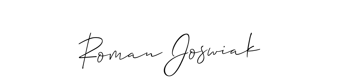 The best way (Allison_Script) to make a short signature is to pick only two or three words in your name. The name Roman Joswiak include a total of six letters. For converting this name. Roman Joswiak signature style 2 images and pictures png