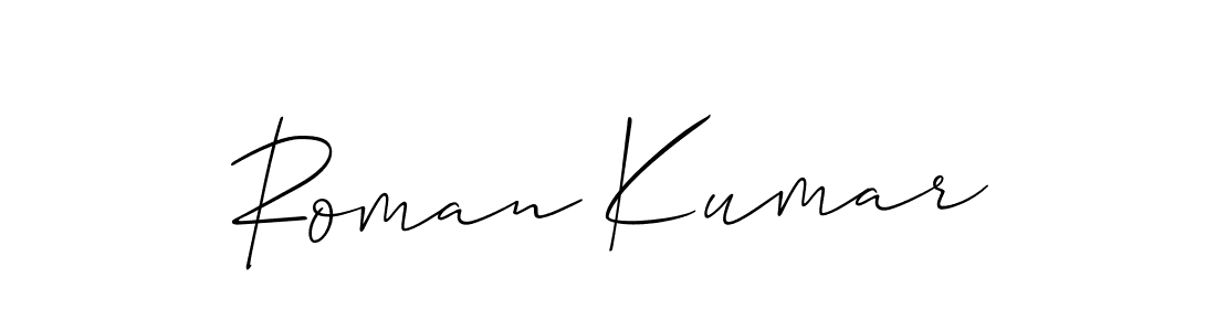 This is the best signature style for the Roman Kumar name. Also you like these signature font (Allison_Script). Mix name signature. Roman Kumar signature style 2 images and pictures png