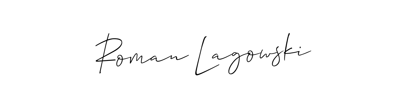 You should practise on your own different ways (Allison_Script) to write your name (Roman Lagowski) in signature. don't let someone else do it for you. Roman Lagowski signature style 2 images and pictures png