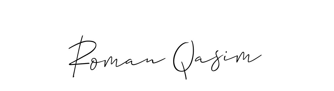 How to make Roman Qasim name signature. Use Allison_Script style for creating short signs online. This is the latest handwritten sign. Roman Qasim signature style 2 images and pictures png