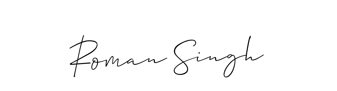 Make a beautiful signature design for name Roman Singh. With this signature (Allison_Script) style, you can create a handwritten signature for free. Roman Singh signature style 2 images and pictures png