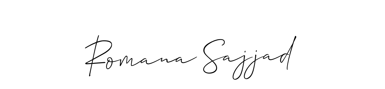 if you are searching for the best signature style for your name Romana Sajjad. so please give up your signature search. here we have designed multiple signature styles  using Allison_Script. Romana Sajjad signature style 2 images and pictures png