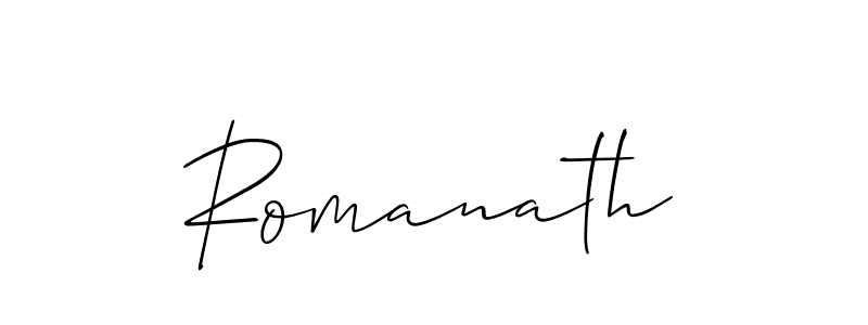 How to make Romanath signature? Allison_Script is a professional autograph style. Create handwritten signature for Romanath name. Romanath signature style 2 images and pictures png