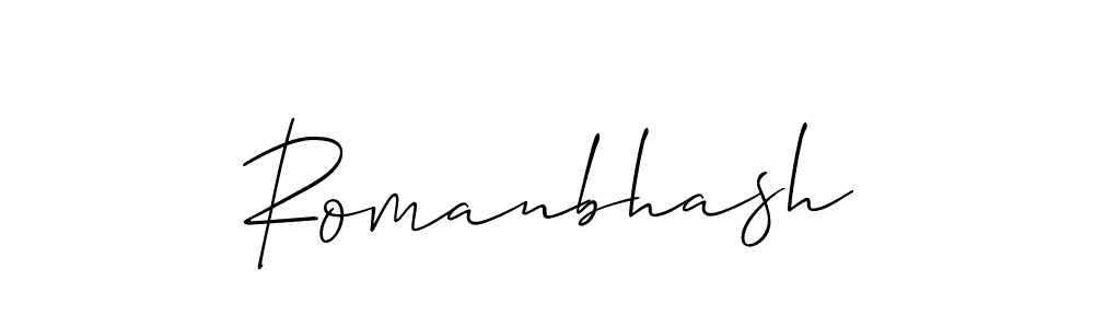 Romanbhash stylish signature style. Best Handwritten Sign (Allison_Script) for my name. Handwritten Signature Collection Ideas for my name Romanbhash. Romanbhash signature style 2 images and pictures png