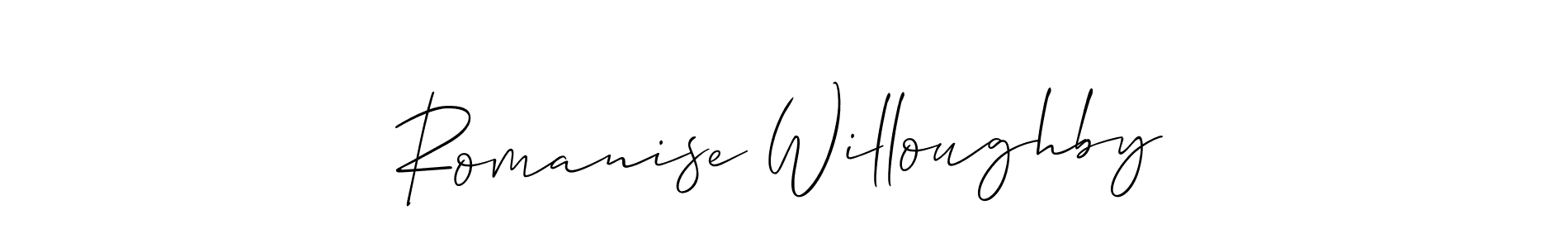 Also we have Romanise Willoughby name is the best signature style. Create professional handwritten signature collection using Allison_Script autograph style. Romanise Willoughby signature style 2 images and pictures png