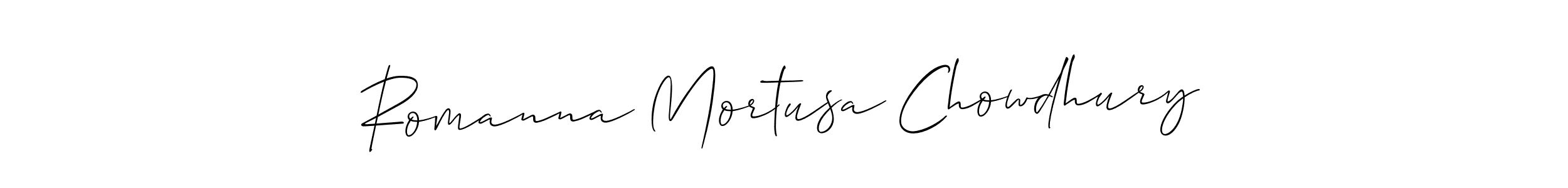 This is the best signature style for the Romanna Mortusa Chowdhury name. Also you like these signature font (Allison_Script). Mix name signature. Romanna Mortusa Chowdhury signature style 2 images and pictures png