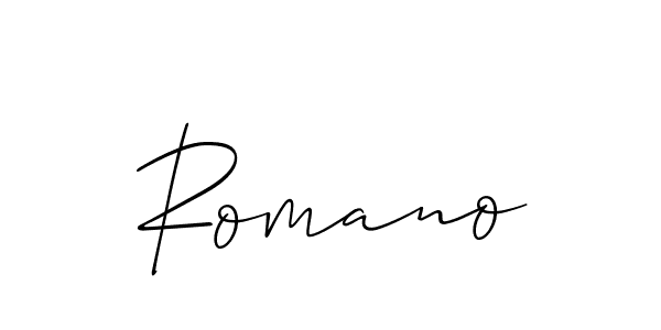How to make Romano signature? Allison_Script is a professional autograph style. Create handwritten signature for Romano name. Romano signature style 2 images and pictures png