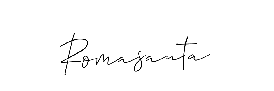 Create a beautiful signature design for name Romasanta. With this signature (Allison_Script) fonts, you can make a handwritten signature for free. Romasanta signature style 2 images and pictures png