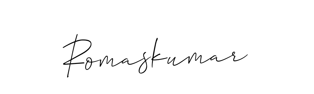 How to make Romaskumar signature? Allison_Script is a professional autograph style. Create handwritten signature for Romaskumar name. Romaskumar signature style 2 images and pictures png