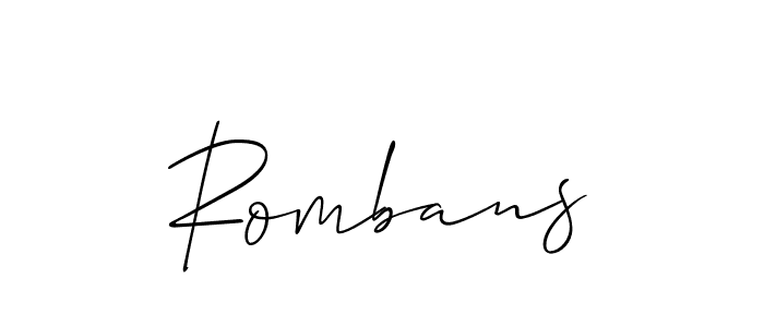Allison_Script is a professional signature style that is perfect for those who want to add a touch of class to their signature. It is also a great choice for those who want to make their signature more unique. Get Rombans name to fancy signature for free. Rombans signature style 2 images and pictures png