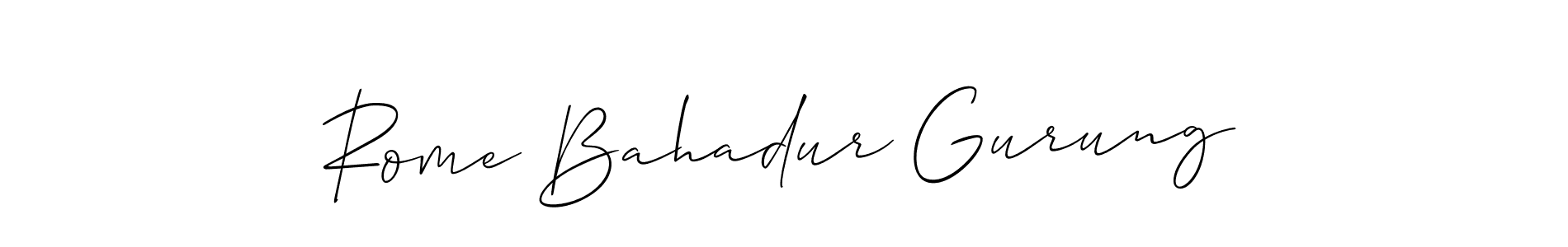 Rome Bahadur Gurung stylish signature style. Best Handwritten Sign (Allison_Script) for my name. Handwritten Signature Collection Ideas for my name Rome Bahadur Gurung. Rome Bahadur Gurung signature style 2 images and pictures png