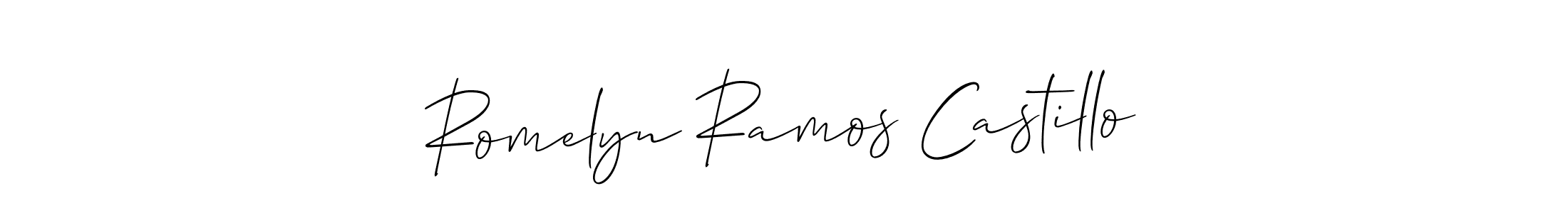 Similarly Allison_Script is the best handwritten signature design. Signature creator online .You can use it as an online autograph creator for name Romelyn Ramos Castillo. Romelyn Ramos Castillo signature style 2 images and pictures png