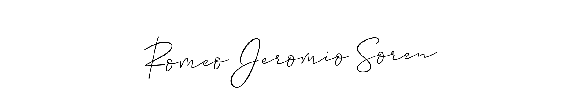 Also we have Romeo Jeromio Soren name is the best signature style. Create professional handwritten signature collection using Allison_Script autograph style. Romeo Jeromio Soren signature style 2 images and pictures png