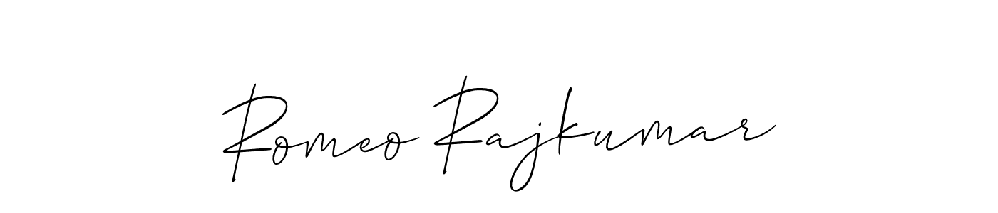 Romeo Rajkumar stylish signature style. Best Handwritten Sign (Allison_Script) for my name. Handwritten Signature Collection Ideas for my name Romeo Rajkumar. Romeo Rajkumar signature style 2 images and pictures png