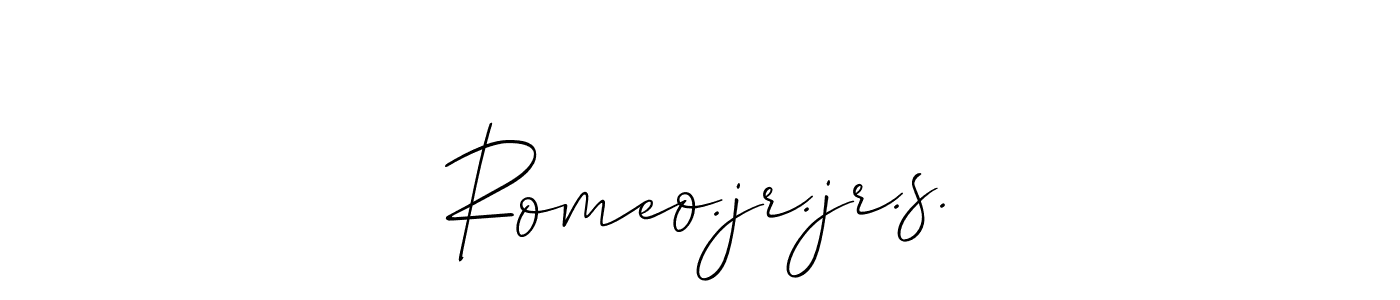 Make a beautiful signature design for name Romeo.jr.jr.s.. With this signature (Allison_Script) style, you can create a handwritten signature for free. Romeo.jr.jr.s. signature style 2 images and pictures png