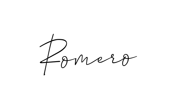 The best way (Allison_Script) to make a short signature is to pick only two or three words in your name. The name Romero include a total of six letters. For converting this name. Romero signature style 2 images and pictures png