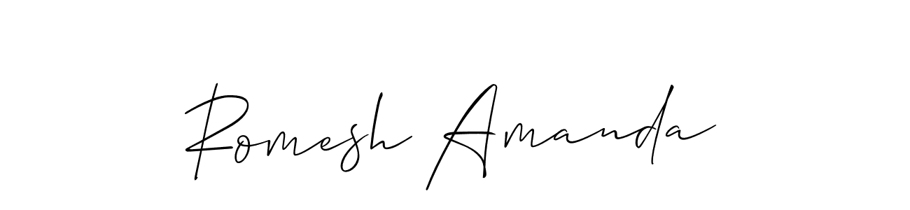 Similarly Allison_Script is the best handwritten signature design. Signature creator online .You can use it as an online autograph creator for name Romesh Amanda. Romesh Amanda signature style 2 images and pictures png