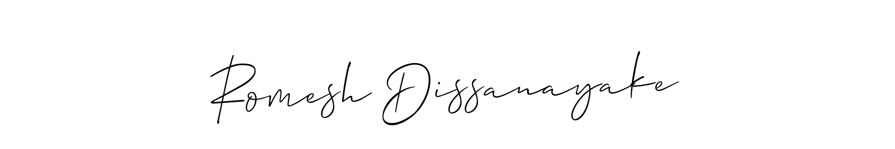 This is the best signature style for the Romesh Dissanayake name. Also you like these signature font (Allison_Script). Mix name signature. Romesh Dissanayake signature style 2 images and pictures png