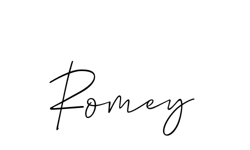 if you are searching for the best signature style for your name Romey. so please give up your signature search. here we have designed multiple signature styles  using Allison_Script. Romey signature style 2 images and pictures png