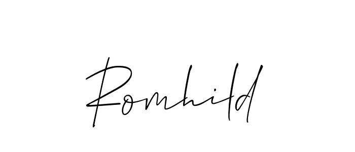 It looks lik you need a new signature style for name Romhild. Design unique handwritten (Allison_Script) signature with our free signature maker in just a few clicks. Romhild signature style 2 images and pictures png