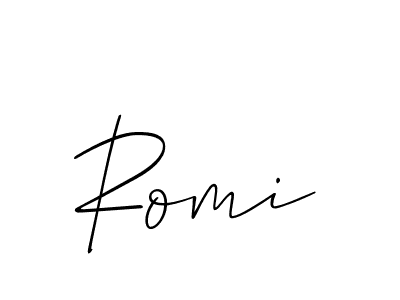 It looks lik you need a new signature style for name Romi. Design unique handwritten (Allison_Script) signature with our free signature maker in just a few clicks. Romi signature style 2 images and pictures png