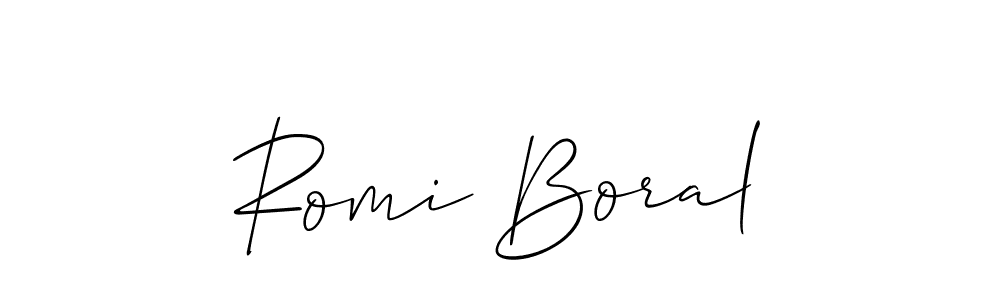 Romi Boral stylish signature style. Best Handwritten Sign (Allison_Script) for my name. Handwritten Signature Collection Ideas for my name Romi Boral. Romi Boral signature style 2 images and pictures png