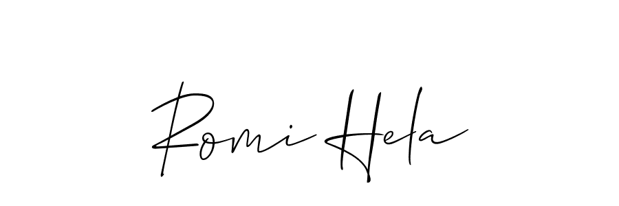 Also we have Romi Hela name is the best signature style. Create professional handwritten signature collection using Allison_Script autograph style. Romi Hela signature style 2 images and pictures png